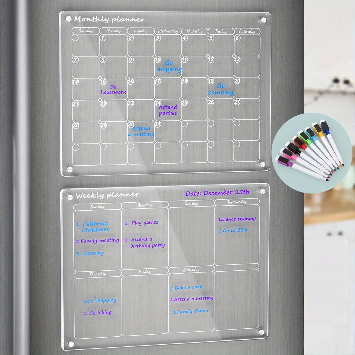 Magnetische kalender met 4 markers