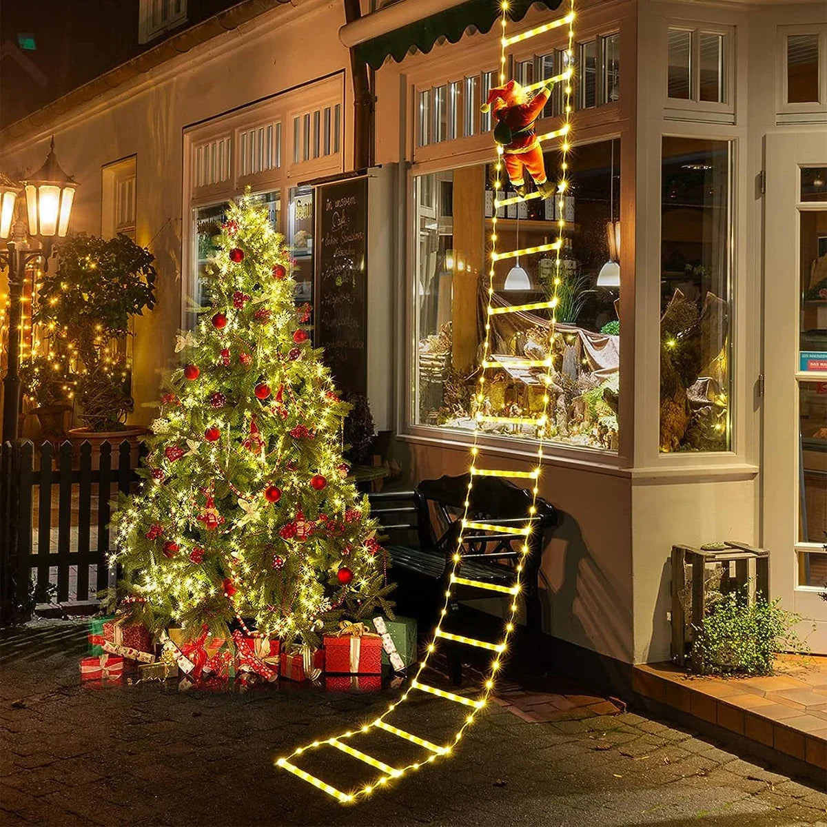 LED-kerstladder met kerstmandecor