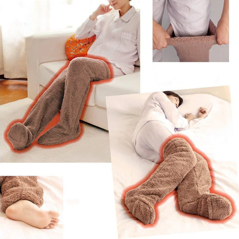 Cuddly Overbnee Fleece Socks