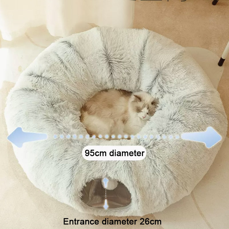 2-in-1 rond kattenbed