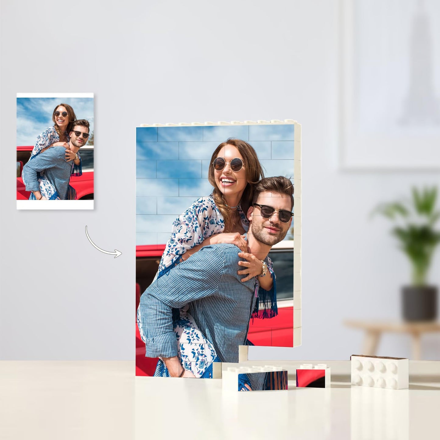 Giftofloves | Gepersonaliseerde steenpuzzels Fotoblokcadeaus voor geliefden