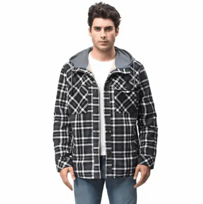 Fleece gevoerd jack met flanelpatroon