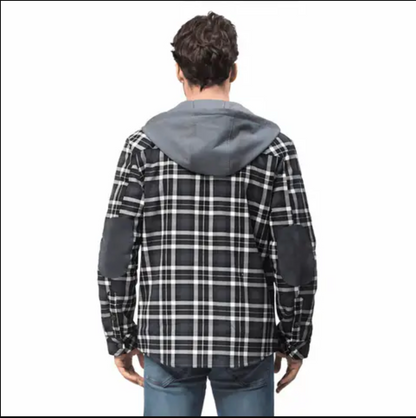 Fleece gevoerd jack met flanelpatroon