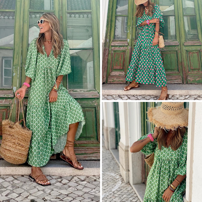 Mila | Groene zomerjurk