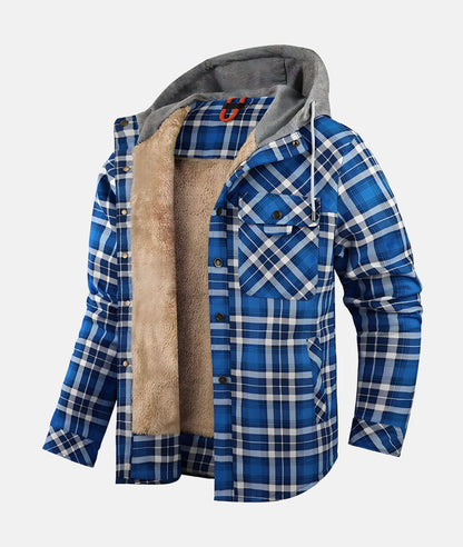 Fleece gevoerd jack met flanelpatroon