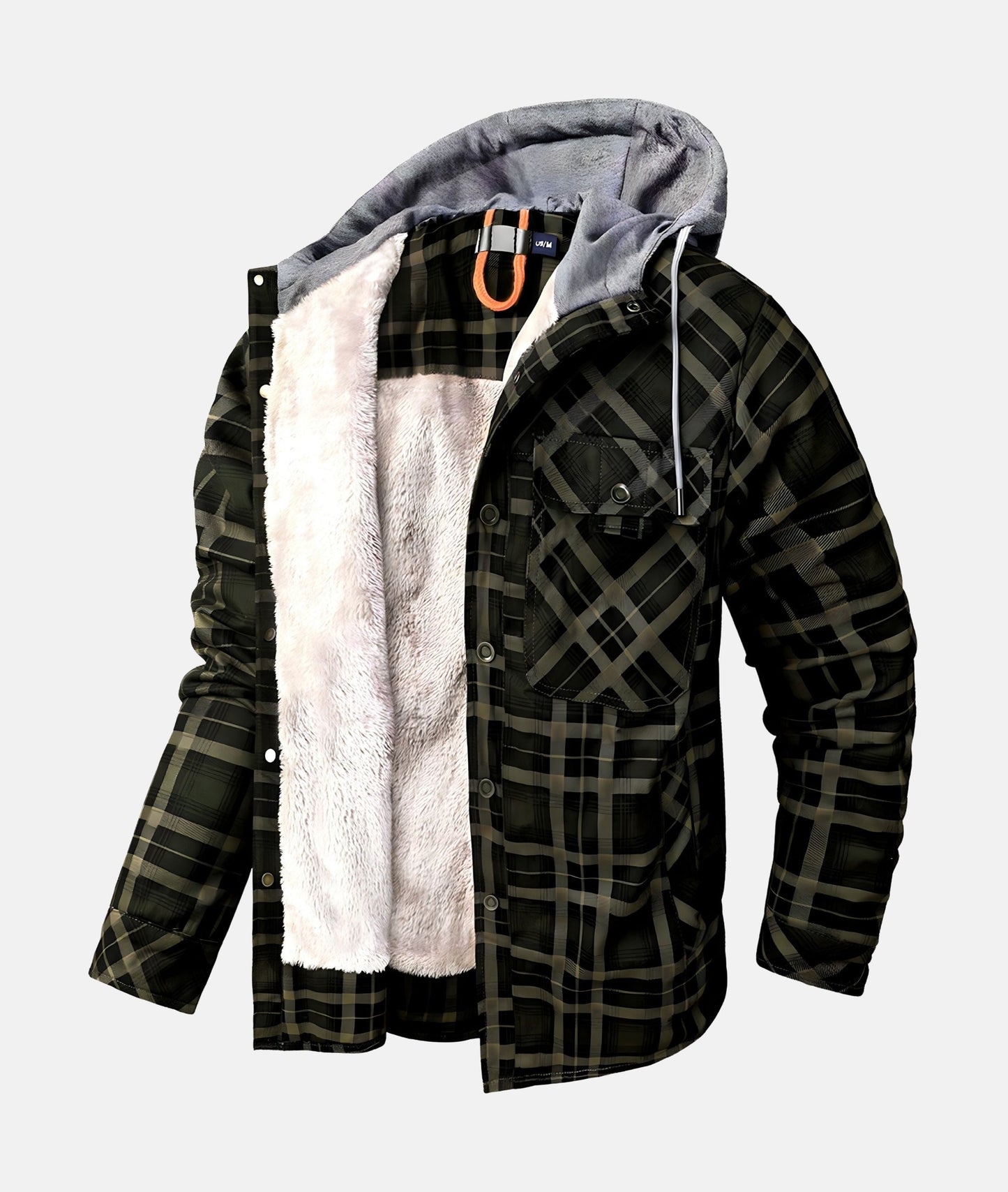 Fleece gevoerd jack met flanelpatroon