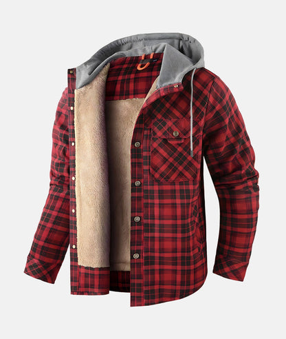 Fleece gevoerd jack met flanelpatroon